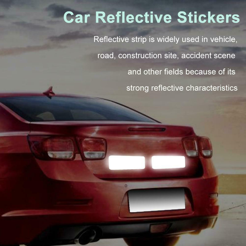 10pcs Car Truck Reflective Stickers Warning Strip Safety Tapes Rectangle White