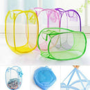 Foldable Color Net Storage Basket Laundry Basket Laundry Basket,Clothes Bas W4B8