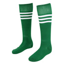 Old School White Stripe on Green Knee High Athletic Sports Tube Sock