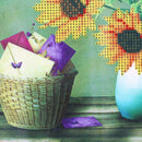 Diamond Embroidery Sunflower Vase Round DIY Diamond Painting Cross Stitch