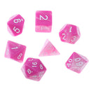 7X Polyhedral Dice for  D20 D12 D10 D8 D6 D4 Rose White