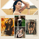 Retro Multilayer Leather Leopard Bracelet Earrings Unisex Wristband Bangle Set