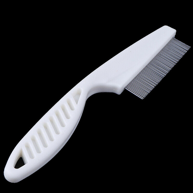 1Pc White Rake Comb Stainless Steel for Dog straight Brush Grooming Pet Supplie-