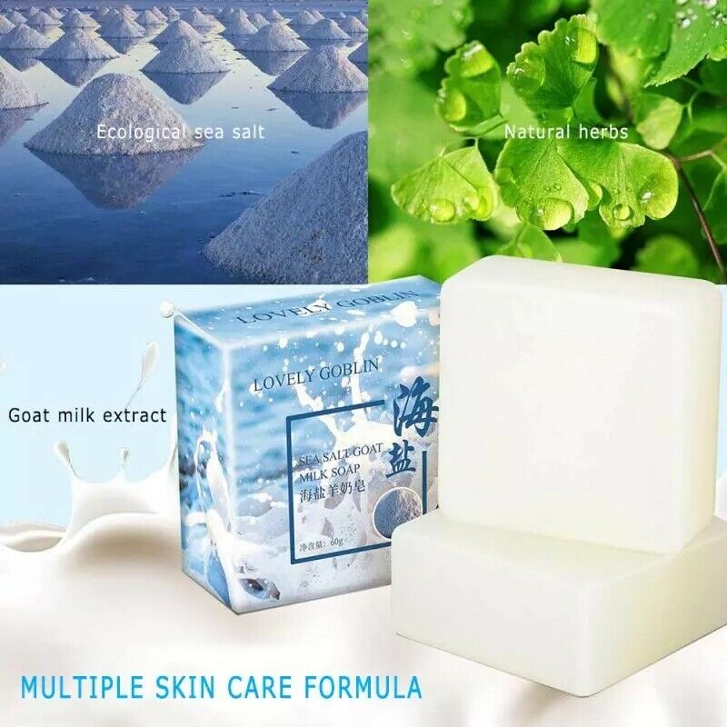 Sea Salt Soap Removal Pimple Pore Acne Treatment Goat Milk Soap Ew
