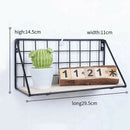 Wooden Iron Storage Holders Home Storage Shelf Wall Hanging Storage Box Flo R8E1