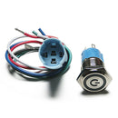 12V 16mm 5/8inch Orange Ring Led Metal Reset Latching Push Button Switch Ca W5M3