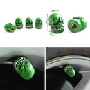 4 Pieces Green Tire Rim Valve Wheel Air Port Cover Stem Cap for Motorcycle