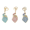 3pcs Key Chains Peacock Keyring Purse Bag Crystal Charm Pendant Necklac SKF