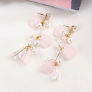 7Pair 18*12*3cm Handmade Translucent Flower Petal Shape Earrings DIY Supply Kit