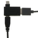 2 Packs 90 degree Right&Left Angle Micro USB 2.0 OTG Host Adapter w/ USB Power