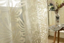 Beige Jacquard Big Flower Eyelet Curtain Sheer Living Room Valance 1x2.5M