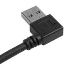 Black Right Angle USB 3.0 Type A Male to Micro B Male Cable Connector Adapt