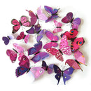 12pcs PVC Butterfly Wall Stickers Wedding Party Butterflies Decoration Red A