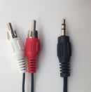 JT53 Stereo 3.5mm 1/8" Jack plug TO 2 RCA Male  Stereo Phono Audio Speaker CABLE