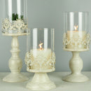 2x Metal Pillar Candlestick with Glass Dome for Home Wedding DIY Decoration