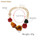 National Style Necklace Geometric Acrylic Ring Buckle Stitching Alloy Neckl