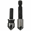 5pc Industrial 5 Flutes Countersink Drill Bit Set Wood 45 Steel Working Cha