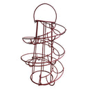 Iron Spiral Egg Holder Roller Rack Organizer Dispenser Keeper 24 Eggs Red