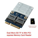 Dual Micro-Sd Tf To Mini Pci Express Memory Card Reader Adapter Converter C
