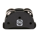 Black Foot Tambourine with Steel Jingles for Drum Accompaniment Accessory