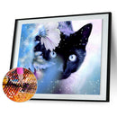 5D DIY Round Drill Diamond Painting Black Cat Cross Stitch Embroidery Craft