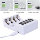 For AA AAA NiMH NiCd Rechargeable Batteries 4 Slots Smart USB Battery Charger
