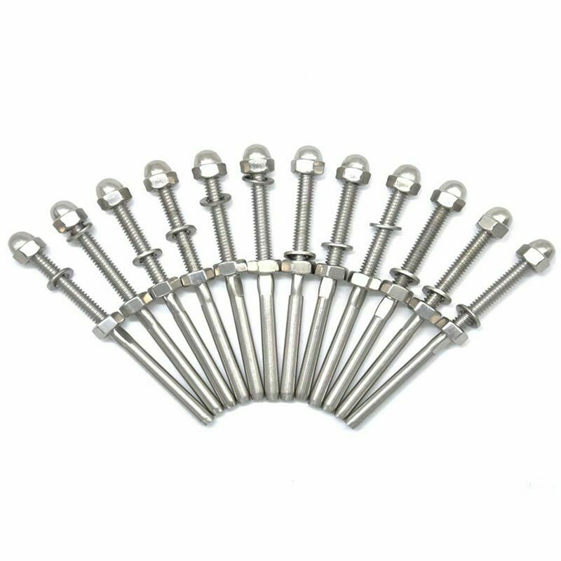 18 Pcs Stainless Threaded Terminal Stud End Fitting for 1/8 Cable Deck Rail C8N7