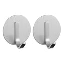 Set of 2 Adhesive Hooks - Heavy Duty Wall Hangers - Stainless Steel Waterproof