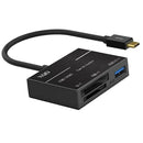 USB 3.0 Type -C Combo Hub Adapter for Micro SD/XQD Card Reader  Black