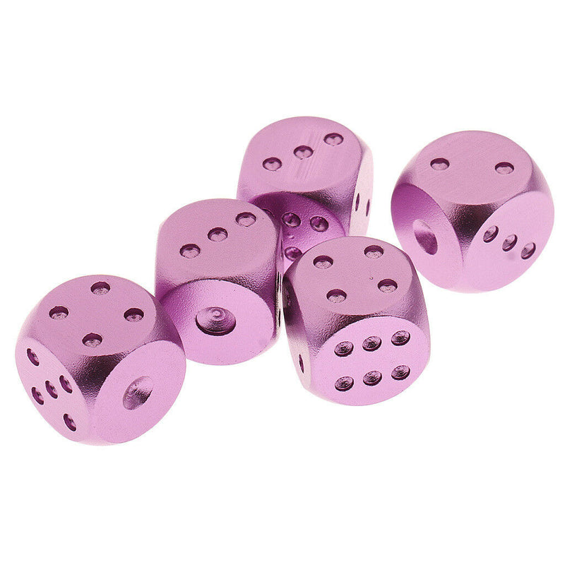 5x Alloy Metal Dices Set w/ Box for Dungeons &Dragons TRPG Table Game Purple