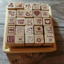 Cute Cartoon Wooden Rubber Stamp Box for DIY Diary Writing Scrapbook 2 BZY