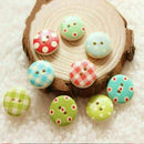 Mixed Wooden Buttons Bulk for Crafts Button Round Colorful Painting Button B2L5