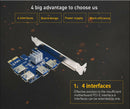 1X4 Slot PCI-E 1 to 4 PCI Express 16X Slot External Riser Card Adapter Board New
