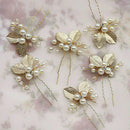 4Pcs Bridesmaid Wedding Bridal Flower Crystal Hair Pins T6E6 Clips Acces Y5R3