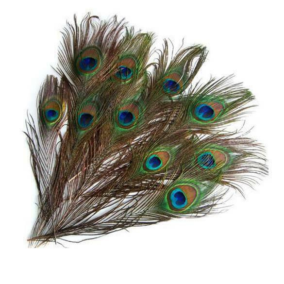DIY 10 Peacock Eye Tail Feather For Masquerade Decoration Party  New