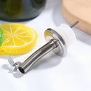 Stainless Steel Oil Stopper Wine Pourer Double Cover Nozzle Kitchen Bar Tool Bj