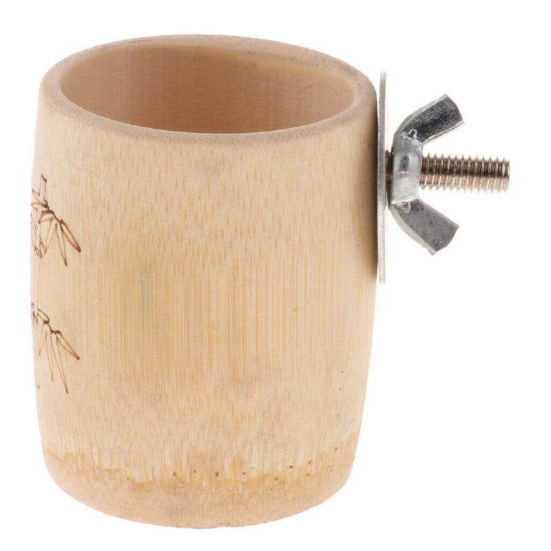 2 Pcs Parrot Feeder Bamboo Feeding Bowl Cage Food Water Container S