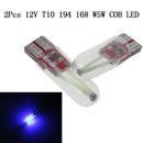 2pcs T10 194 168 W5W COB LED Canbus Glass License Plate Width Light Blue buME