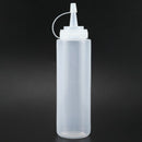 1X Clear White Plastic Squeeze Sauce Ketchup Cruet Oil Bottles 8oZ W7U2