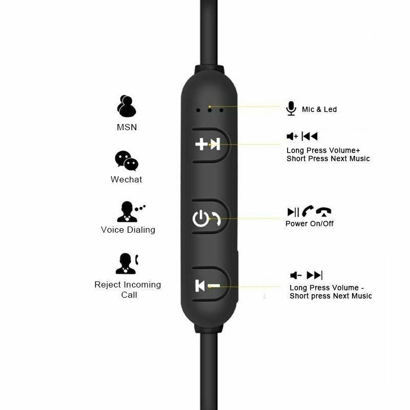 Xt11 Magnetic Music Bluetooth 4.2 Earphone Sport Running Wireless Bluetooth Q4V2