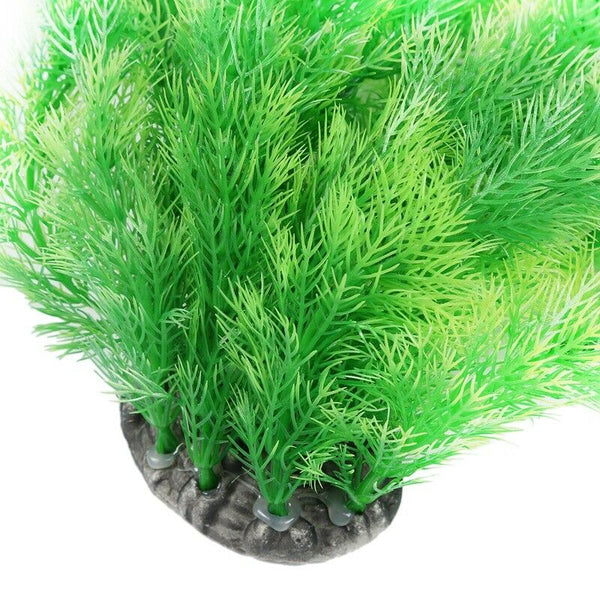 21.6" Height Green Plastic Artificial Water Plant Grass for Fish Tank O6R8