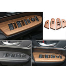 4Pcs Car Grain Inner Window Switch Panel Cover Trim Plastic Peach Wood Fit
