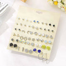 30 Pairs Alloy Stud Earrings Fashion Korean Stud Earrings for Women men Girls