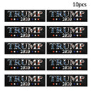 10Pcs/Set Trump 2020 US Flag Stars Car Stickers USA President Keep America Great