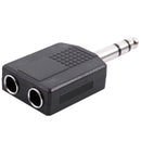 Mono 6.35mm Male Plug to Dual 6.35mm Female Socket Splitter Adapter Connect Y7S3