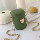 Mini Shoulder Handbags Leather Women Chain Crossbody Bucket Bags (Green) A