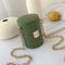 Mini Shoulder Handbags Leather Women Chain Crossbody Bucket Bags (Green) A