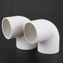 2 PCS Elbow White PVC 32mm Inner Diameter Wire Pipe Connector R3N4