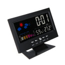 Digital LCD Thermometer Hygrometer Alarm Clock Calendar Display Sound Control