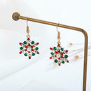 Christmas Snowflakes Drop Earrings Rhinestone Pendant Necklace Jewelry Set